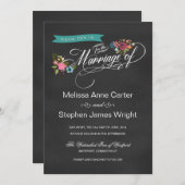 Invitations floraux rustiques de mariage de (Devant / Derrière)