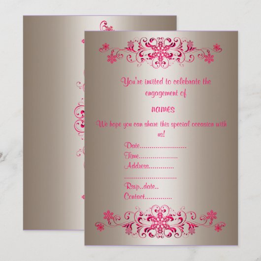 INVITATIONS FLOURDES DE CRIMSON PAR IDODESIGNS (Devant / Derrière)