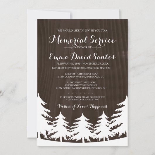 Invitations foncés de cérémonie commémorative de (Devant)