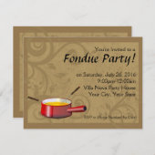 Invitations Fondue Party - Fromage (Devant / Derrière)