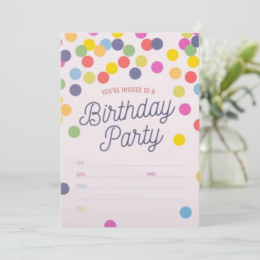 Invitations for Birthday Party (Debout devant)