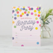 Invitations for Birthday Party Kaart (Staand voorkant)