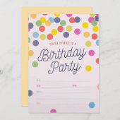 Invitations for Birthday Party Kaart (Voorkant / Achterkant)