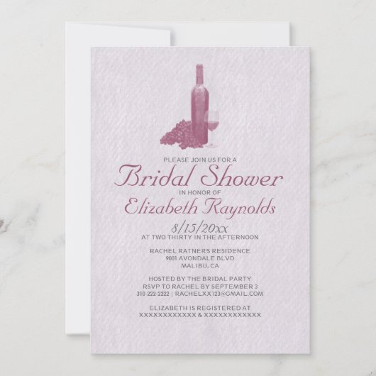 Invitations Formelles Botte De Vin (Devant)