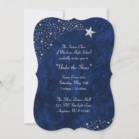 Invitations formelles de bal d'étudiants bleu (Devant)
