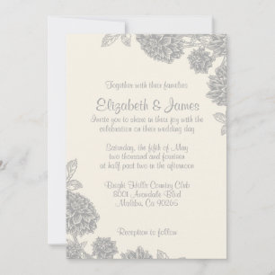 Invitations formelles de mariage de fleurs