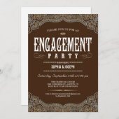 Invitations formelles de partie de fiançailles de (Devant / Derrière)