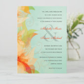 Invitations formelles florales oranges de mariage (Debout devant)