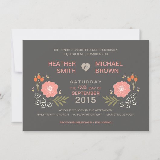 Invitations formelles florales rustiques de (Devant)