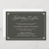 Invitations formelles pour les 25 ans de mariage (Devant / Derrière)
