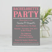 Invitations Fraîches Bachelorette (Pink / Grey) (Debout devant)