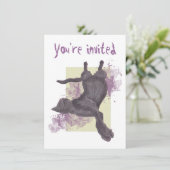 Invitations frais d'anniversaire de chat de bande (Debout devant)