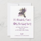 Invitations frais d'anniversaire de chat de bande (Dos)