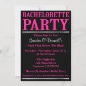 Invitations frais de partie de Bachelorette (roses (Devant)