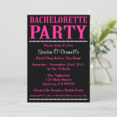 Invitations frais de partie de Bachelorette (roses (Debout devant)