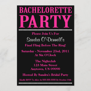 Invitations frais de partie de Bachelorette (roses