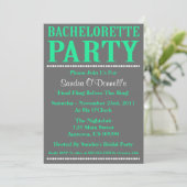 Invitations frais de partie de Bachelorette (vert (Debout devant)