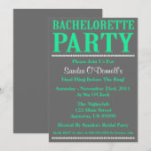 Invitations frais de partie de Bachelorette (vert (Devant / Derrière)