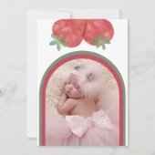 Invitations fraise 1er anniversaire avec photo. (Dos)