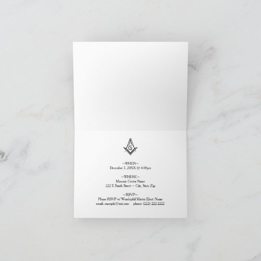 Invitations Freemason | Masonic Greeting Handshake (Intérieur)