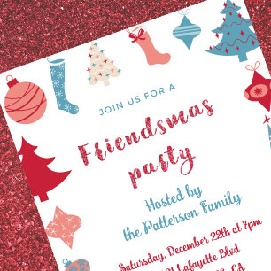 Invitations Friendsmas arbres de Noël