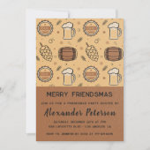 Invitations Friendsmas Bière Hommes Rustiques (Devant)
