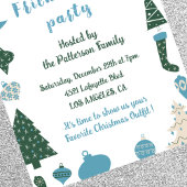 Invitations Friendsmas Jolies vert bleu