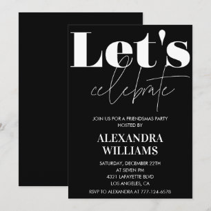 Invitations Friendsmas noir Célébrons