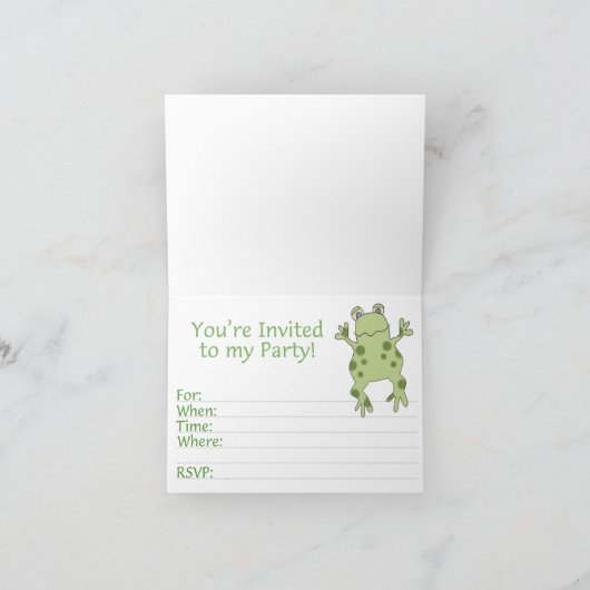 Invitations Froggy 2e anniversaire (Intérieur)