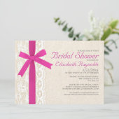 Invitations fuchsia de Fête de la mariée d'arc et (Debout devant)