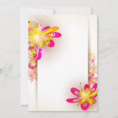 Invitations Fuchsia et fleurs jaunes (Devant)
