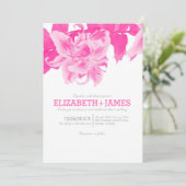 Invitations Fuchsia Flower Wedding (Debout devant)