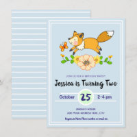 Invitations Fun Fall Fox Birthday Party