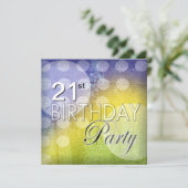 Invitations funky Pois du 21e anniversaire (Debout devant)