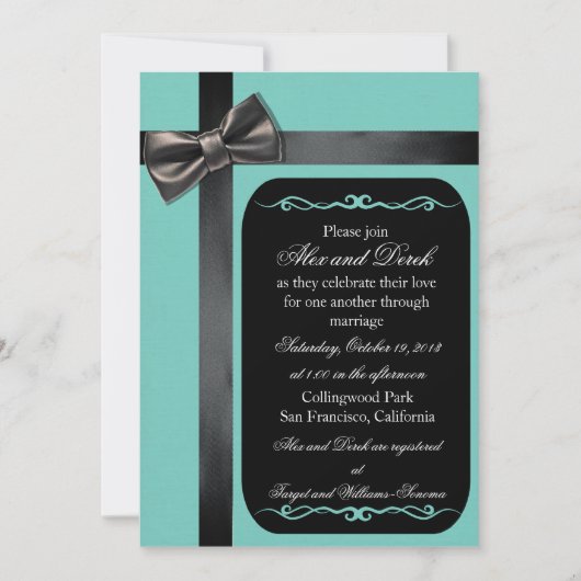 Invitations gaies bleues et noires d'oeufs de (Devant)