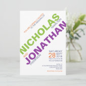 Invitations gaies de mariage de typographie chic (Debout devant)