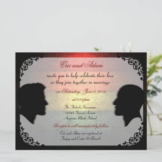 Invitations gaies faites sur commande de mariage (Debout devant)