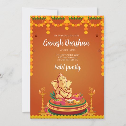 Invitations Ganesh invitations Ganalli numérique (Devant)