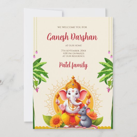 Invitations Ganssis numérique Ganesh pooja invitat (Devant)