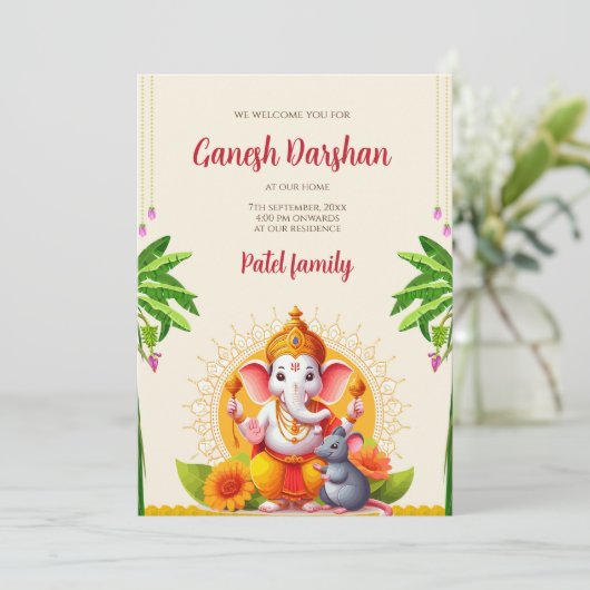 Invitations Ganssis numérique Ganesh pooja invitat (Debout devant)