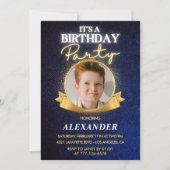 Invitations garçon 10e anniversaire Elegant Chic P (Devant)