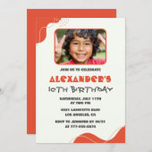 Invitations garçon 10e anniversaire Photo moderne  (Devant / Derrière)