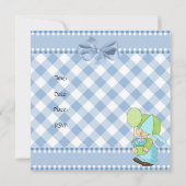 Invitations Garçons 1er Anniversaire Bleu Blanc En (Dos)