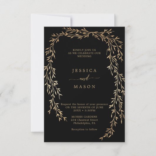 Invitations Glamour Gold Wedding (Devant)