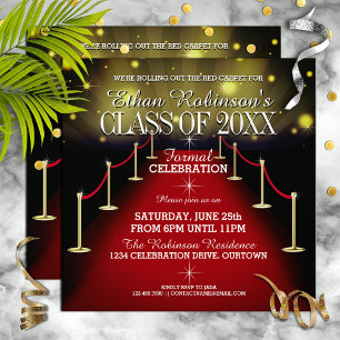 Invitations Glamour Red Carpet Graduation Party