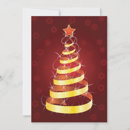 Invitations Gold Christmas Tree (Devant)