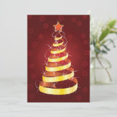 Invitations Gold Christmas Tree (Debout devant)