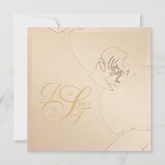 Invitations Gold de l'Orchid Blush (Devant)