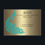 Invitations Gold et Turquoise Peacock RSVP<br><div class="desc">Si vous avez besoin de couleurs personnalisées ou d'aide pour créer votre invitation,  n'hésitez pas à me contacter à zazzlepartydepot@gmail.com . J'ai hâte de vous entendre !</div>