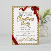 Invitations Gold Foil de fête de Noël d'entreprise (Debout devant)